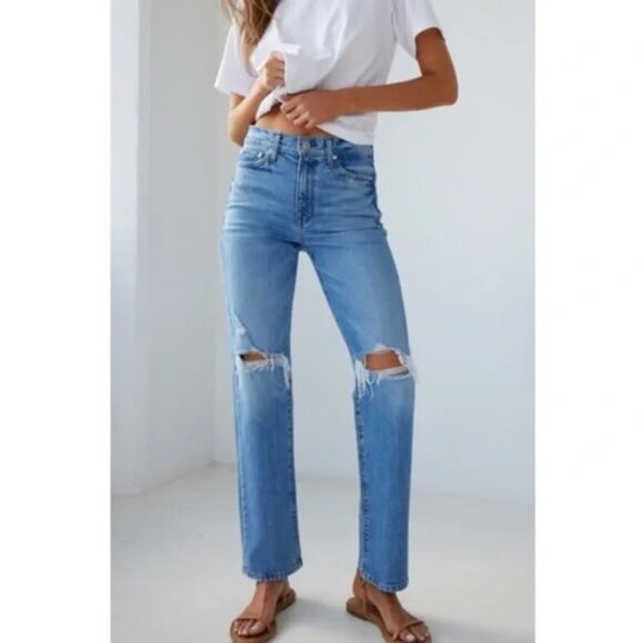 New AYR The LaLa Denim Jean Saturn Return Womens 34 Distressed
